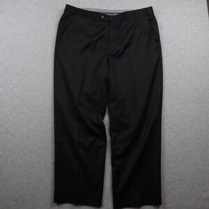 Hiltl Pants Mens 40x29 Wool Ultimate Trousers Dress Suit Formal Flat Front Black